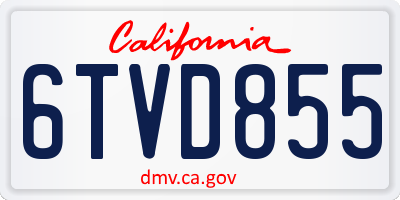 CA license plate 6TVD855