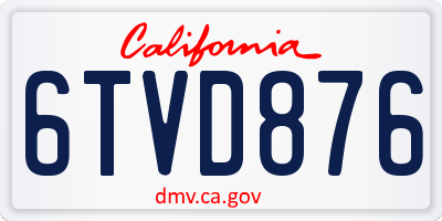 CA license plate 6TVD876