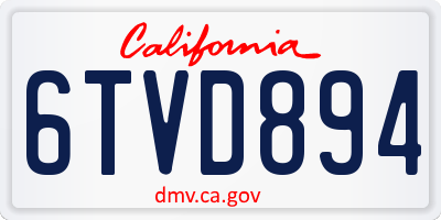 CA license plate 6TVD894