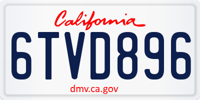 CA license plate 6TVD896