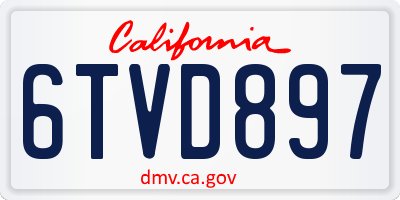 CA license plate 6TVD897