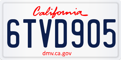 CA license plate 6TVD905
