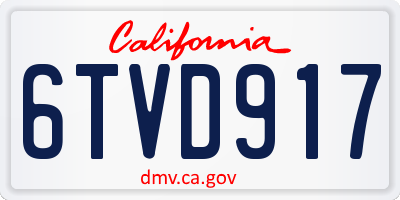 CA license plate 6TVD917