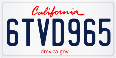 CA license plate 6TVD965