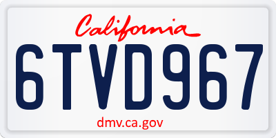 CA license plate 6TVD967