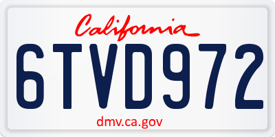 CA license plate 6TVD972
