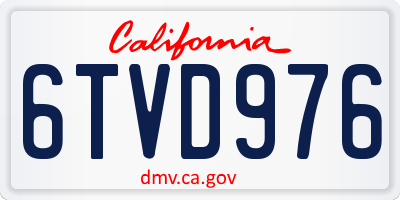 CA license plate 6TVD976