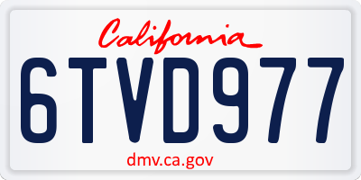 CA license plate 6TVD977