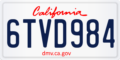 CA license plate 6TVD984