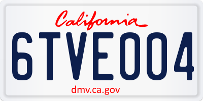 CA license plate 6TVE004