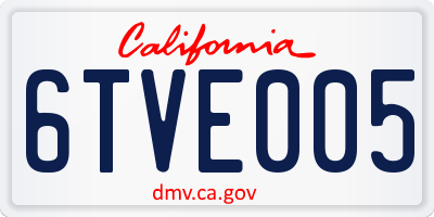 CA license plate 6TVE005