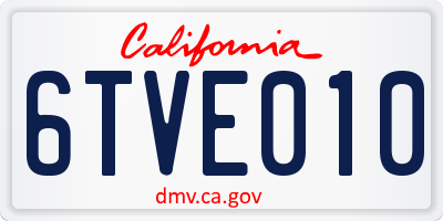 CA license plate 6TVE010