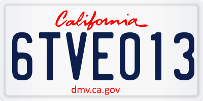 CA license plate 6TVE013