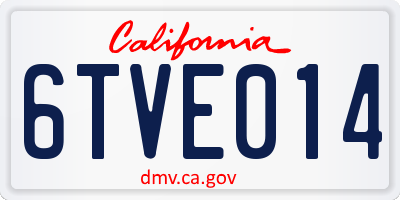 CA license plate 6TVE014