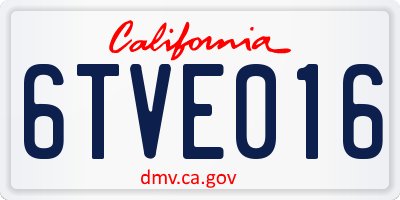 CA license plate 6TVE016