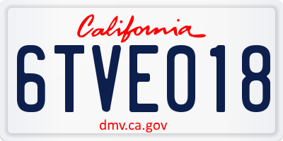 CA license plate 6TVE018