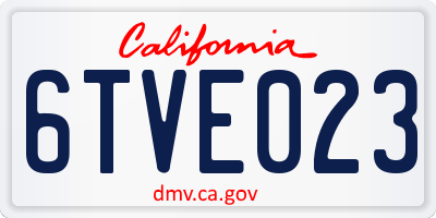 CA license plate 6TVE023