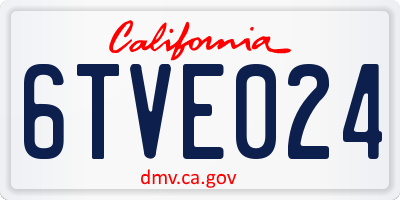 CA license plate 6TVE024