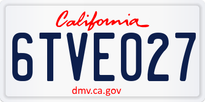 CA license plate 6TVE027