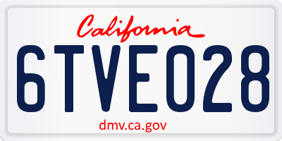 CA license plate 6TVE028