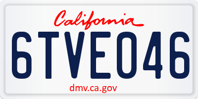 CA license plate 6TVE046