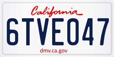 CA license plate 6TVE047