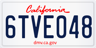 CA license plate 6TVE048