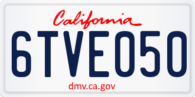 CA license plate 6TVE050