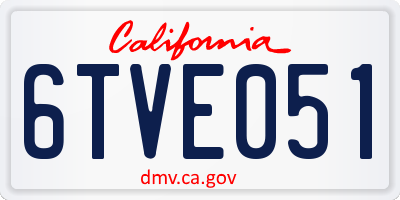 CA license plate 6TVE051