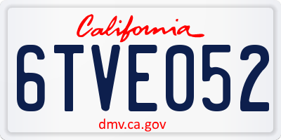 CA license plate 6TVE052