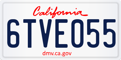 CA license plate 6TVE055