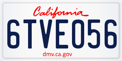 CA license plate 6TVE056