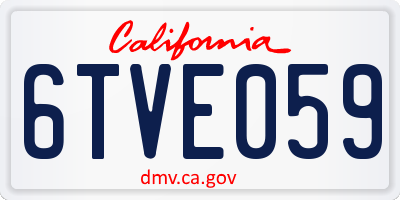 CA license plate 6TVE059