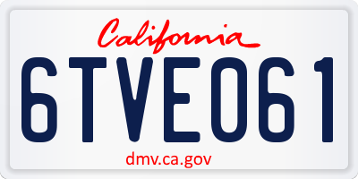 CA license plate 6TVE061