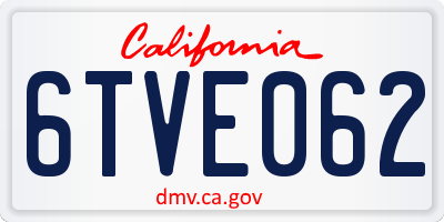 CA license plate 6TVE062