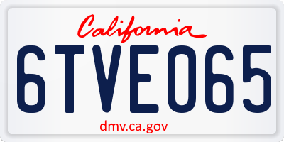 CA license plate 6TVE065