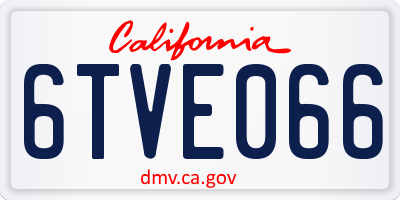 CA license plate 6TVE066