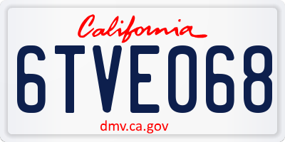 CA license plate 6TVE068