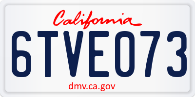 CA license plate 6TVE073