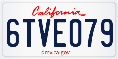 CA license plate 6TVE079