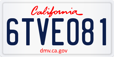 CA license plate 6TVE081