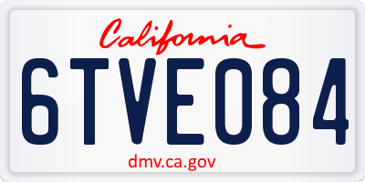 CA license plate 6TVE084