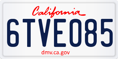 CA license plate 6TVE085