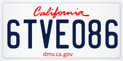 CA license plate 6TVE086