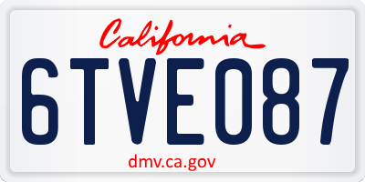 CA license plate 6TVE087