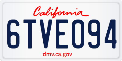 CA license plate 6TVE094