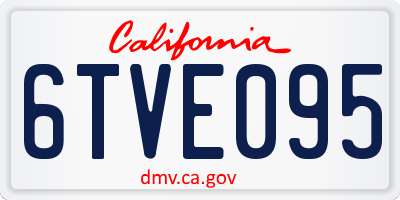 CA license plate 6TVE095