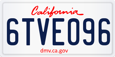 CA license plate 6TVE096