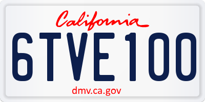 CA license plate 6TVE100