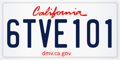 CA license plate 6TVE101